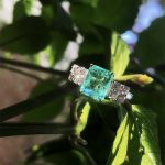 Anel Esmeralda Colombiana com Brilhantes - Imagem 3