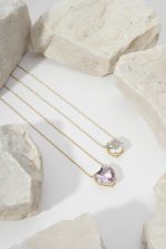 Escapulário coração Ametista Lavanda