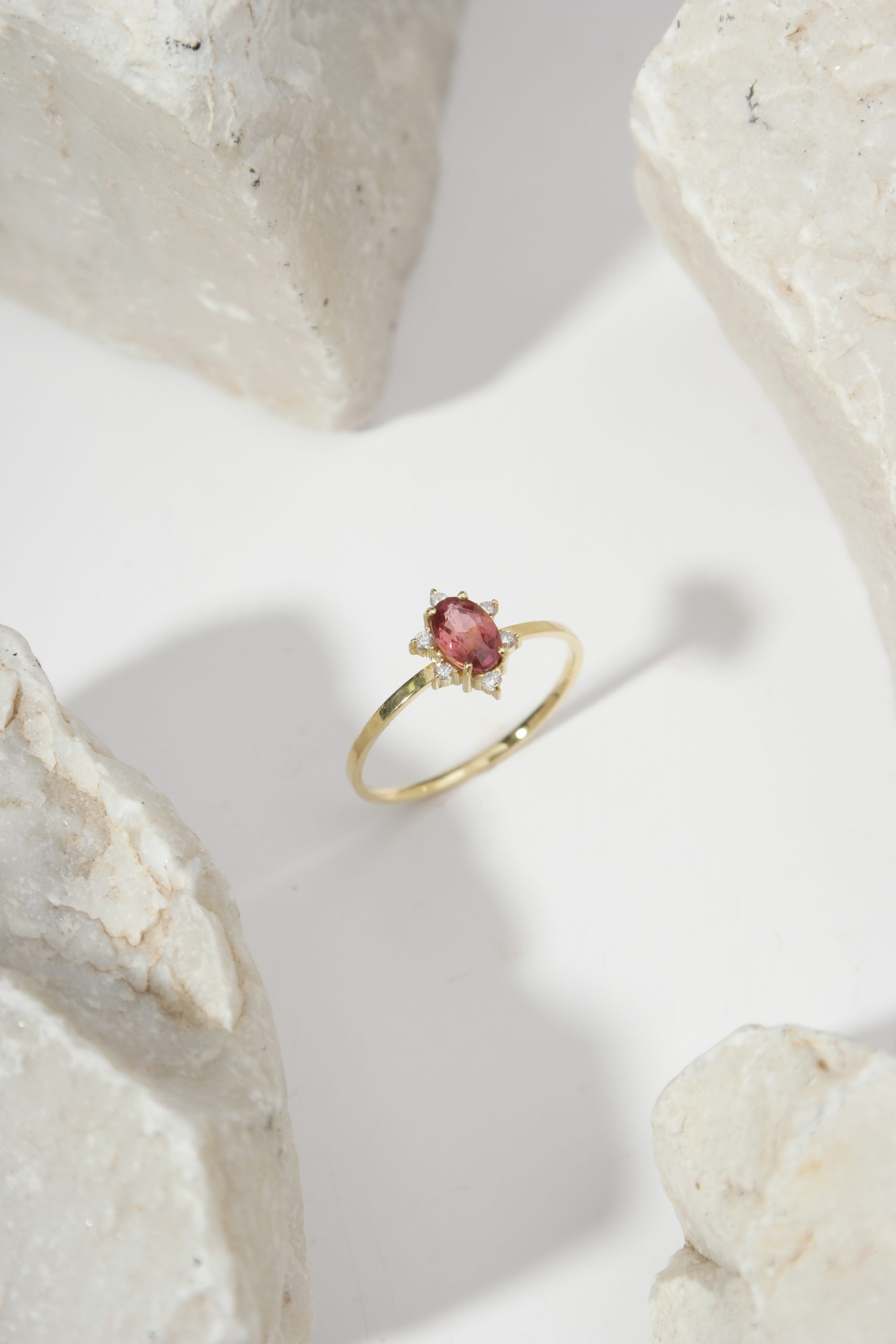 SAMSUNG CSC Anel Turmalina Rosa com brilhantes - Imagem 1