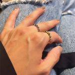 Anel meia aliança bolas