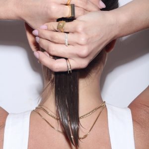 Anel duplo amarelo e branco brilhante centro - Imagem 3