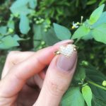 Anel coração brilhantes