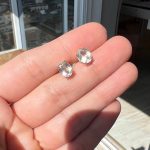 Brinco Oval Topázio Branco