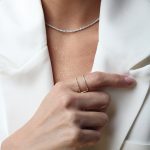 Anel duas fileiras de brilhantes