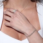 Pulseira meia riviera de brilhantes