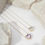 Escapulário coração Ametista Lavanda