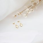 Brinco coração e pérola