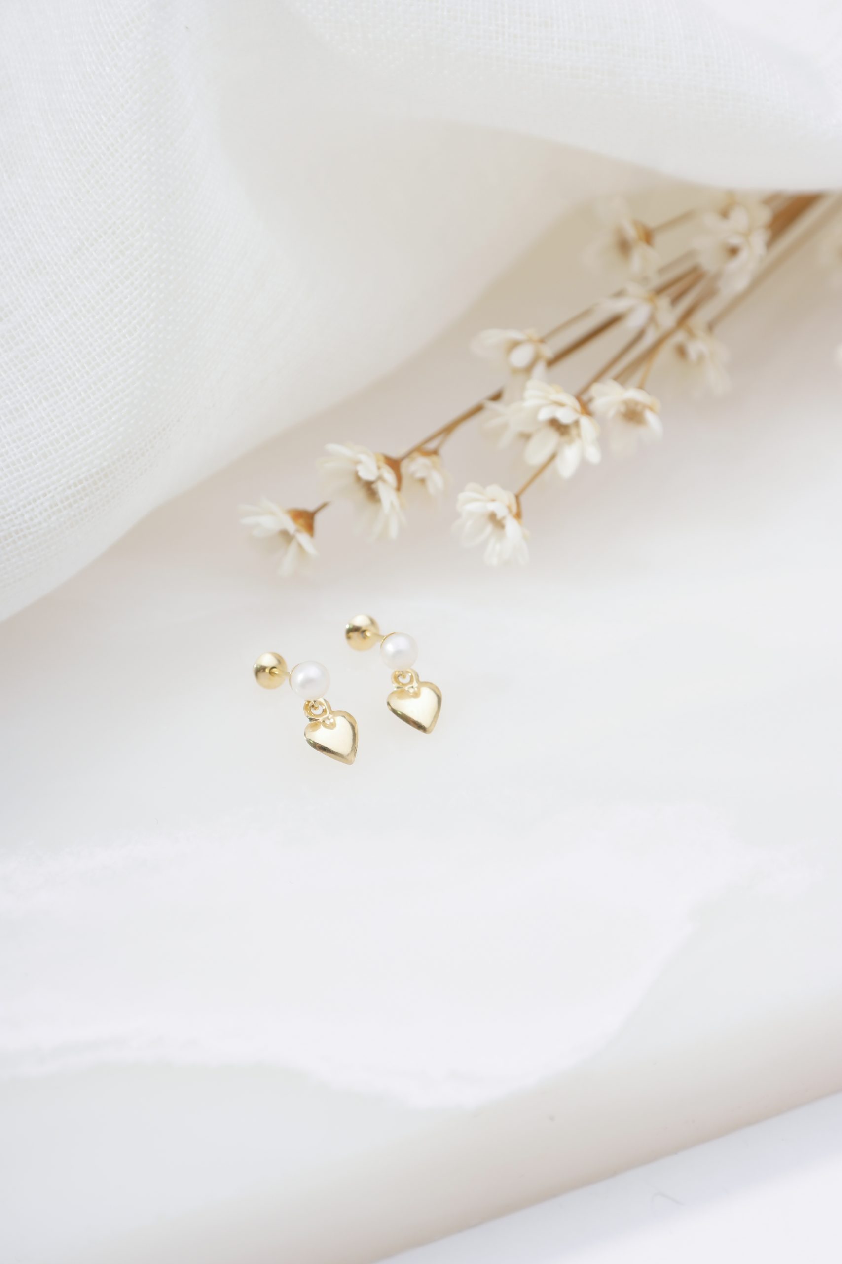 SAMSUNG CSC Brinco coração e pérola - Imagem 1