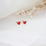 Brinco coração esmaltado