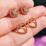 Brinco Coração Bolinhas