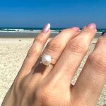 Anel Pérola com brilhantes