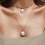 Colar longo barroca com brilhante